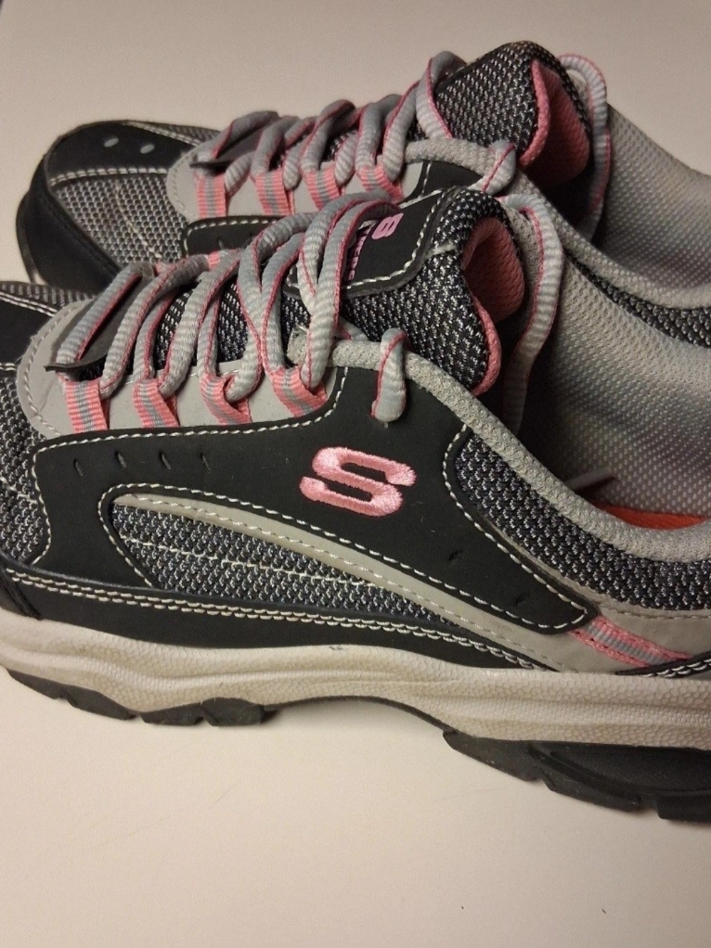 Skechers Women's Black and Pink Steel Toe Work Sneakers